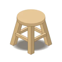 Wooden stool plain